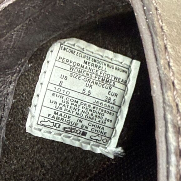 Merrell Encore Eclipse Women’s Size 8 Smooth Bug Brown Leather Slip On Shoes - Picture 6 of 11